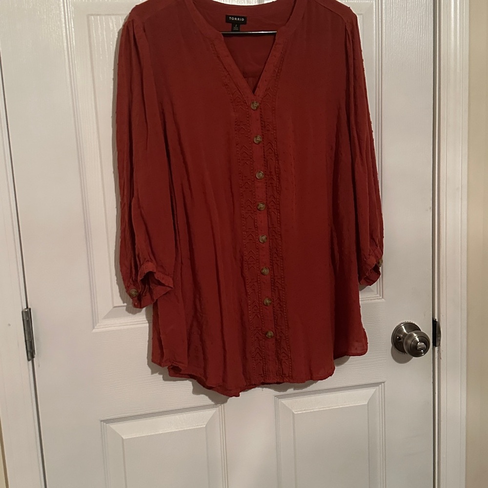 Torrid Rust Button-Down Blouse